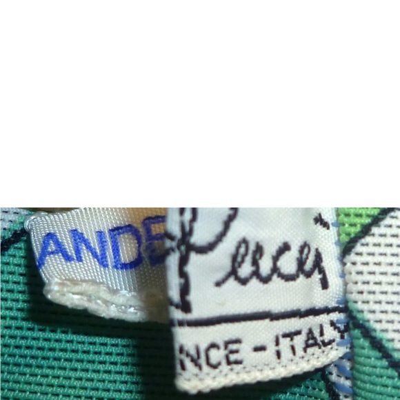 💜 Vintage Emilio Pucci Pile Headband Blue Green White Harlequin Pattern - Picture 10 of 10